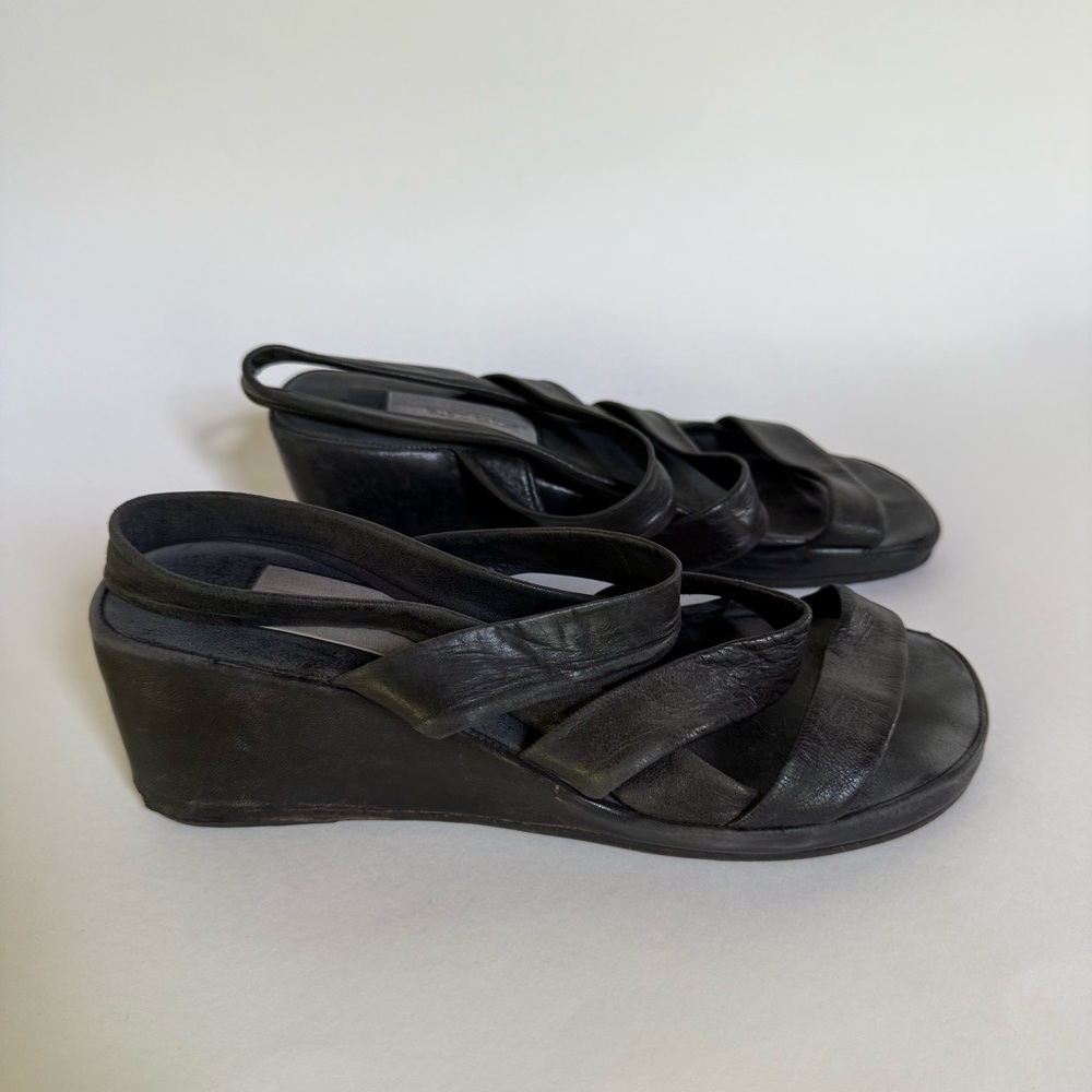 Vintage Leather Wedge Sandals